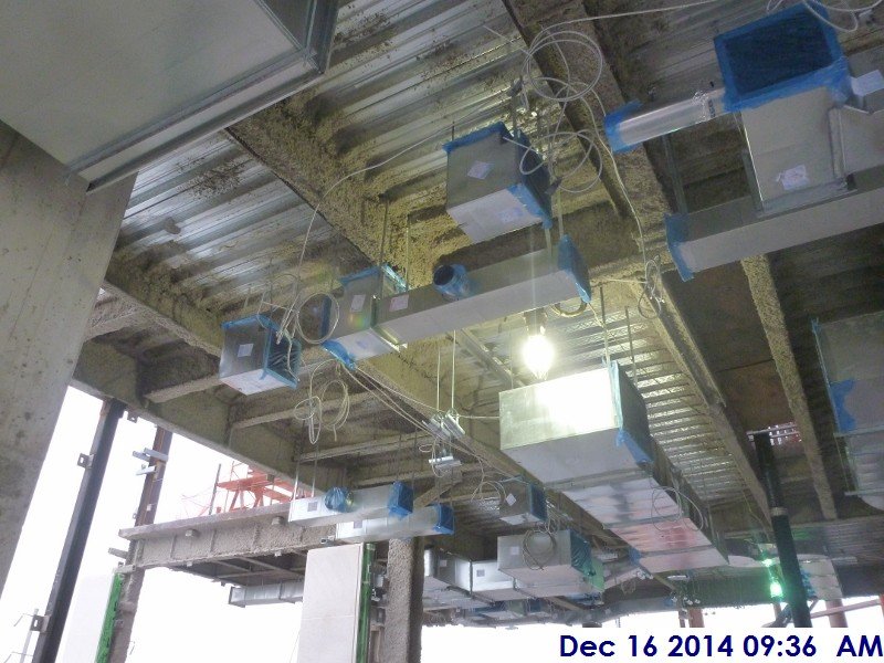Installed electrical split wire for the 3rd floor motorized dampers Facing East
